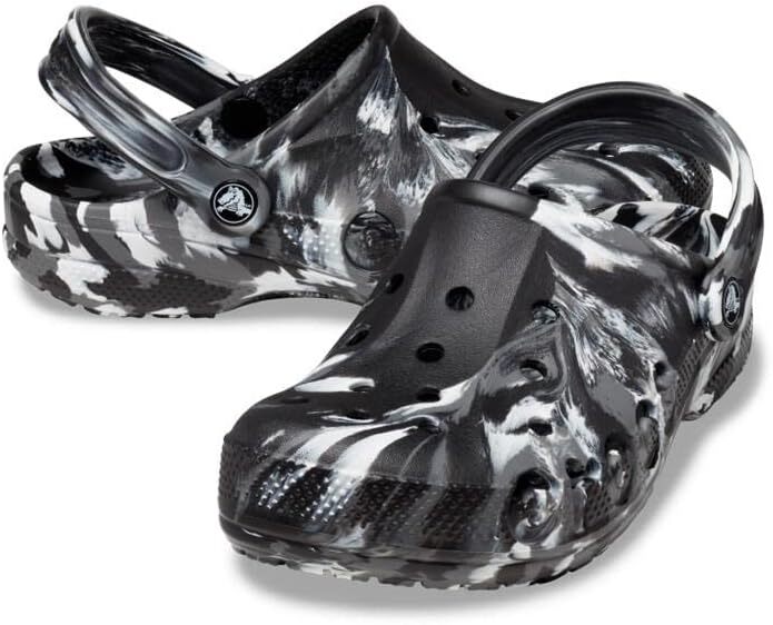 CROCS Baya Marbled Clog マーブル柄 黒x白系 28cm拍卖