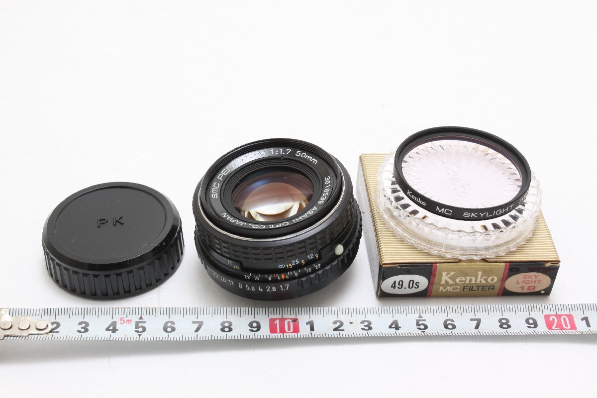 ※ PENTAX ペンタックス パンケーキ風レンズ 単焦点レンズ M 50mm f1.7 SMC 後キャップ スカイライトフィルター 3687拍卖