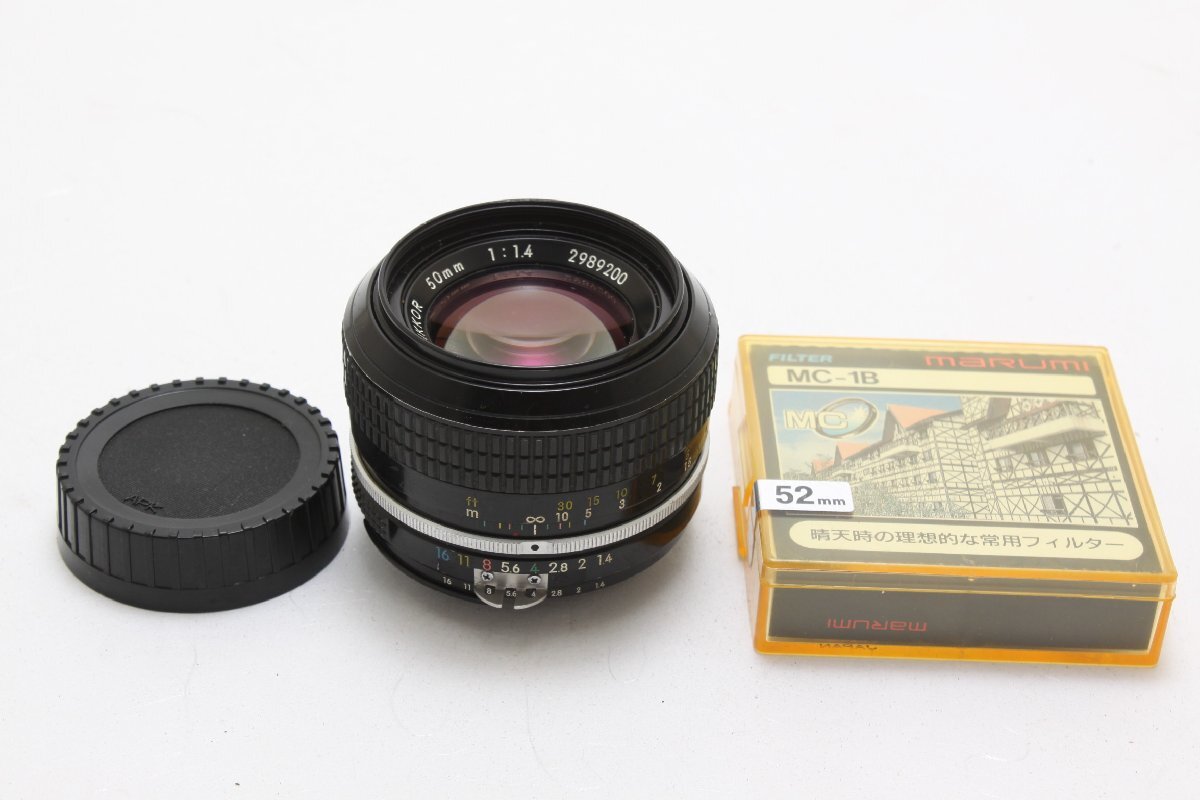 ※ AI ニコン Nikon 単焦点レンズ Ai nikkor 50mm f1.4 リアキャップ 新品フィルター付 3697拍卖