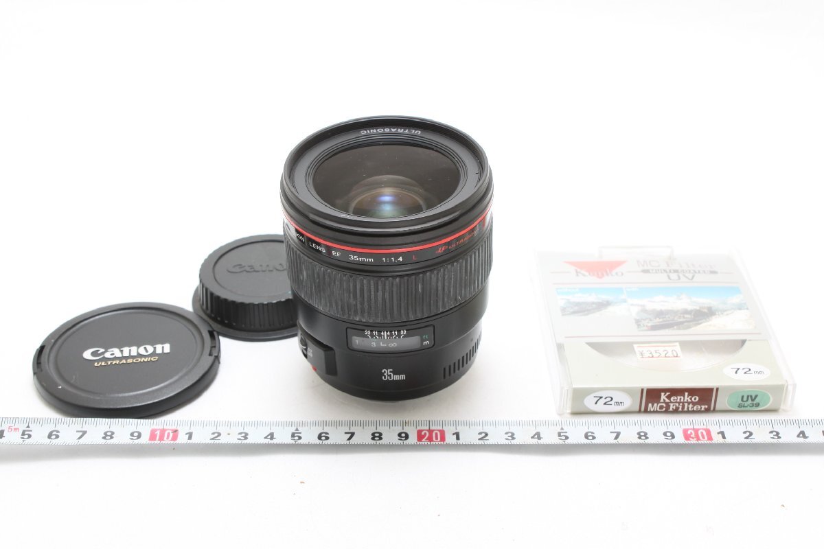 ※ EOS EF 大口径レンズ CANON キャノン 35mm f1.4L キャップ前後 UVフィルター付 3706拍卖