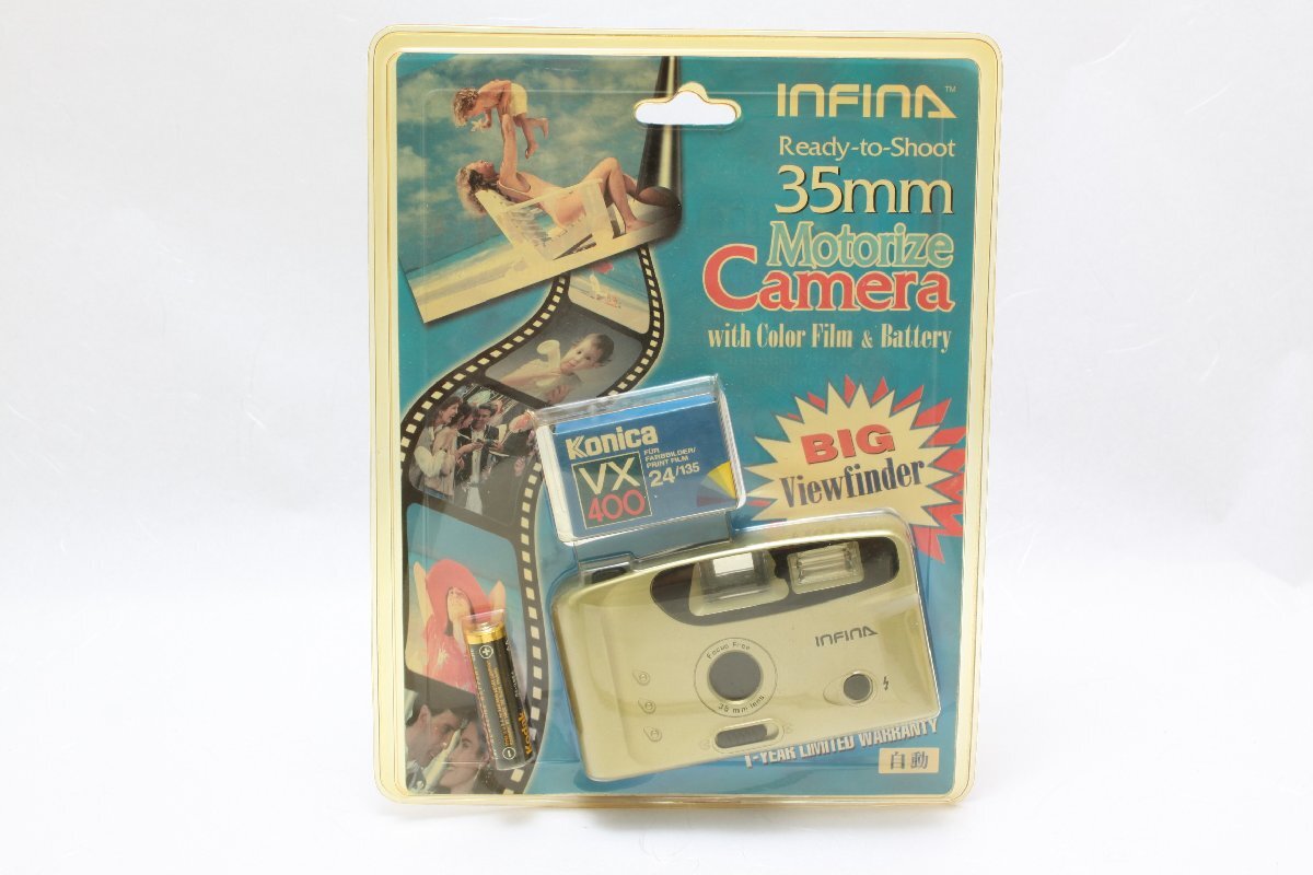 ※ 新品未使用 期限切 コニカ VX400 25枚撮 付 Infina motorize Camera スナップカメラ 35mm トイカメラ 3764拍卖