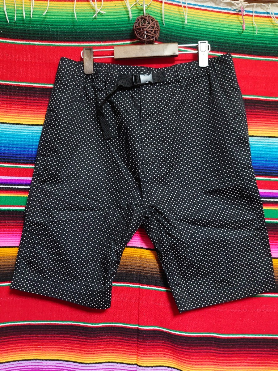 GU ジーユー ピンドット柄 イージー ハーフパンツ 新品購入 極美品 Lサイズ ブラック ホワイト 水玉模様拍卖