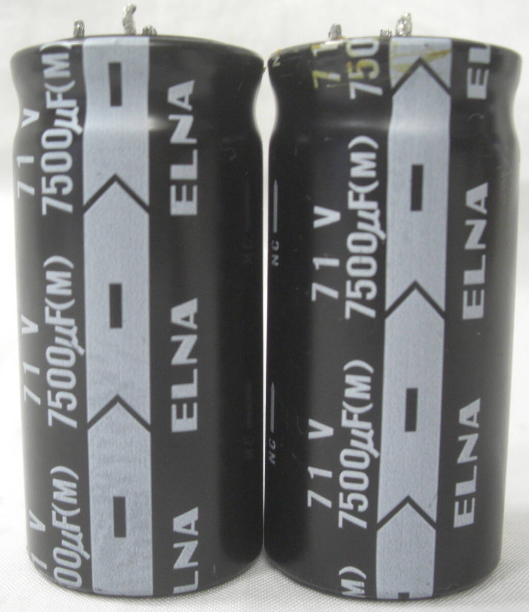 ♪♪ELNA/71V7500uF高級ブロックコンデンサー 2本組1口未使用品R070722No1♪♪拍卖