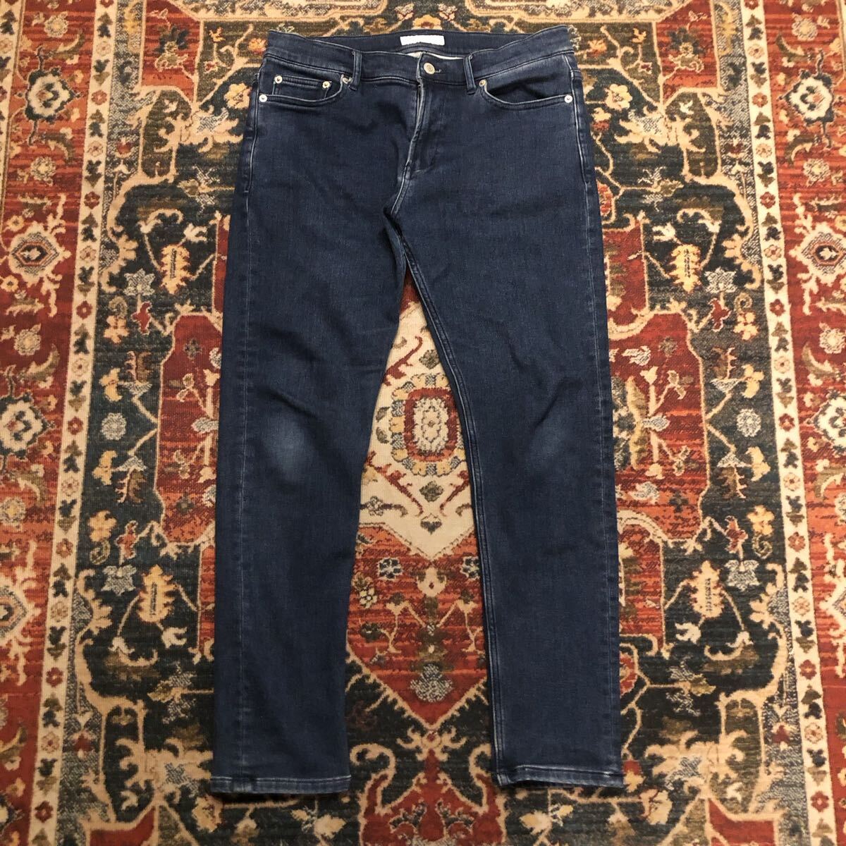 UNITED ARROWS ユナイテッドアローズ デニム パンツ ジーンズ ストレッチ 真紺 スリムフィット ジップフライ W80 90 古着 M拍卖