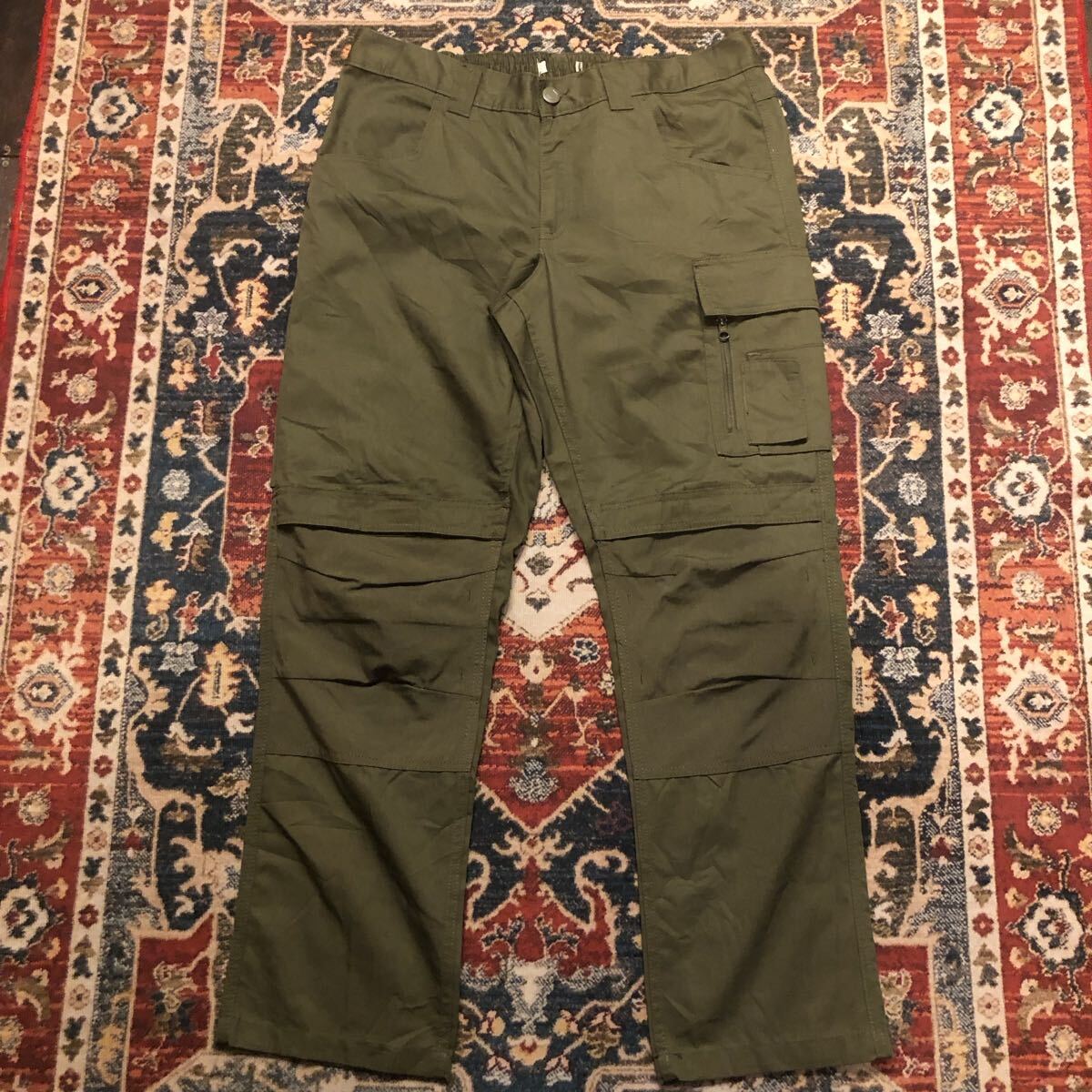 00s エンジニア ワークパンツ カーゴパンツ ヴィンテージ ワークブランド マジックポケット カーキ アウトドア 古着 XL相当拍卖
