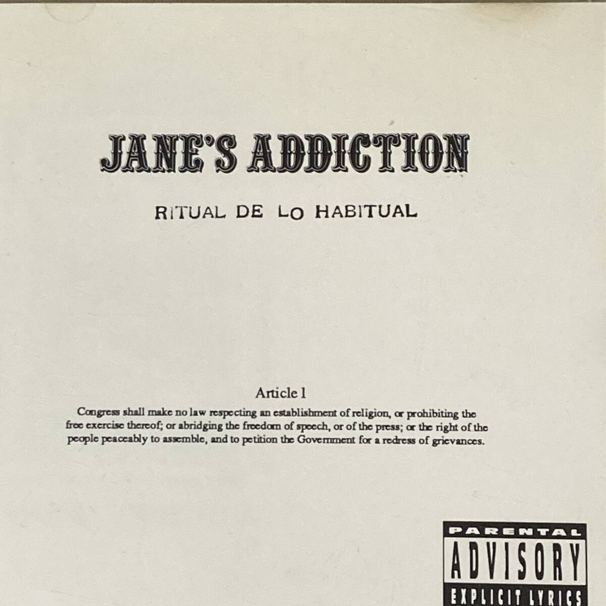 PR1419 CD *Jane's Addiction* Ritual De Lo Habitual拍卖