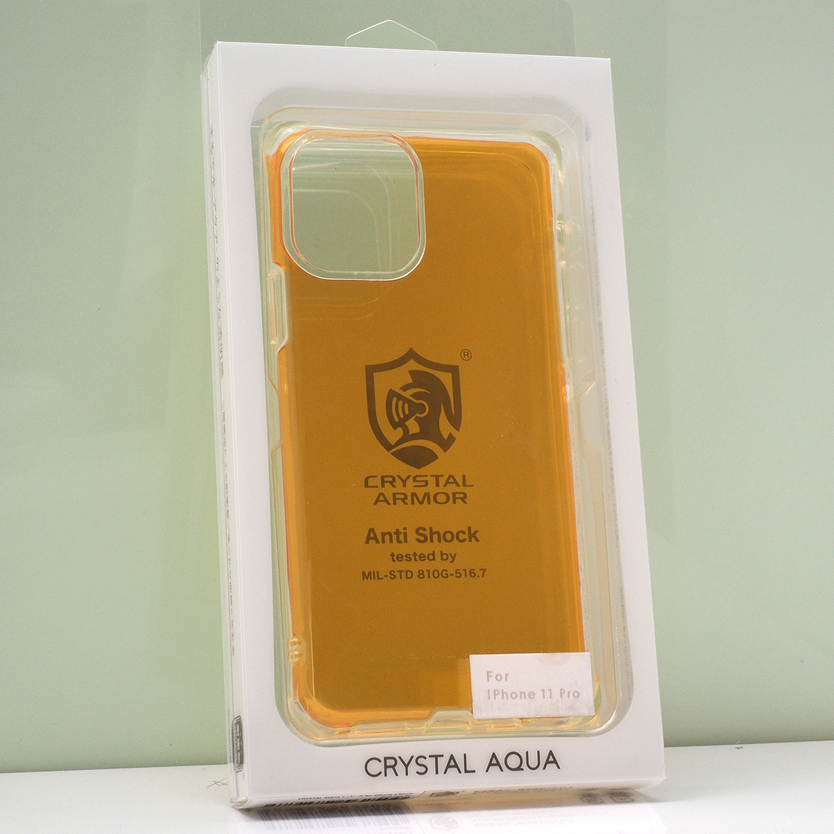 Apple iPhone 11 Pro (5.8インチ) 用 apeiros CRYSTAL ARMOR 耐衝撃ケース 米国MIL規格クリア AQUA トパーズ 黄色 訳あり 未使用品拍卖