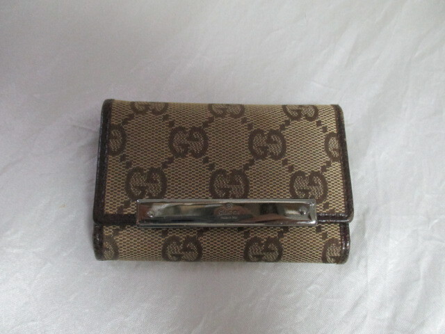 GUCCI グッチ 茶系GGキャンバスキーケース(USED)80325si拍卖
