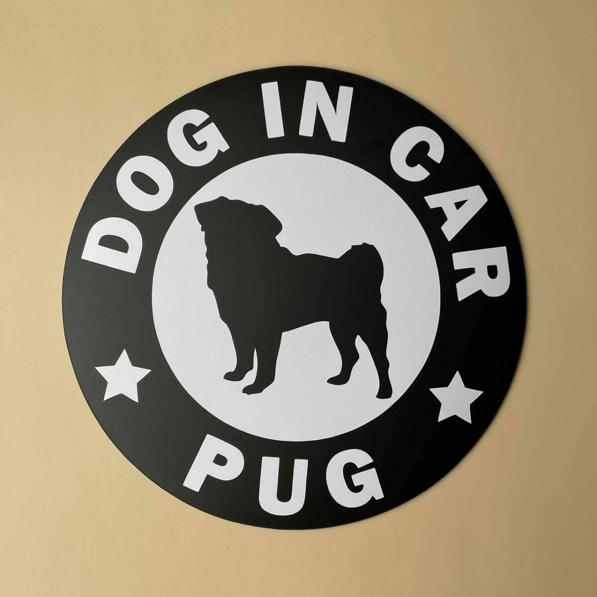 犬【パグ】黒 マグネット ステッカー 防水 車用【匿名配送】拍卖