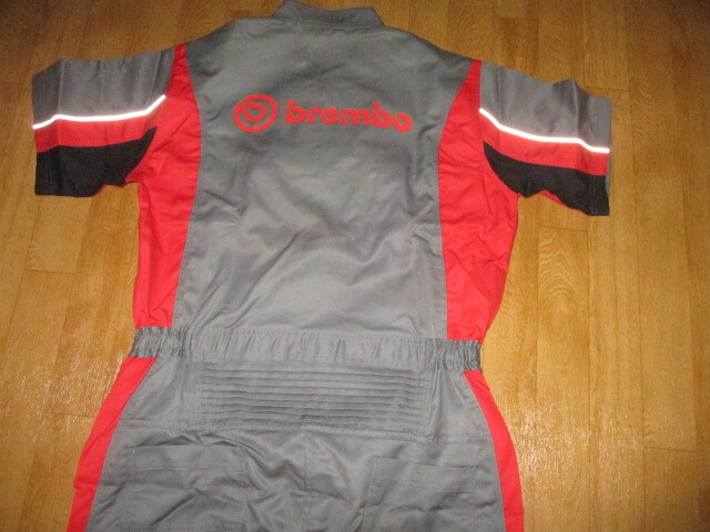 ブレンボ・Brembo・レーシング・スタッフ・デカロゴ サイズ3L 半袖 刺繍ロゴ入り メンテナンス作業スーツ・ツナギ 未使用 ジャケット拍卖
