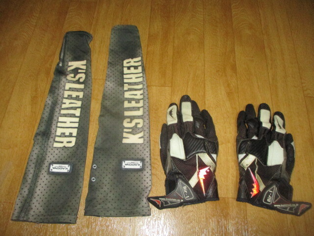 クシタニレーシング サイズL ライディングツーリング 本皮レザーメッシュグローブ&カドヤアームカバー 中古 ジャケット拍卖