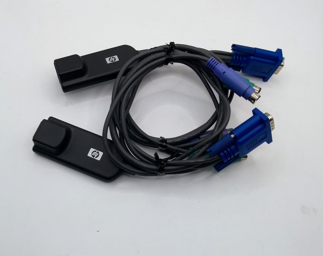 ● KVM Interface Adapter Cable HP 520-290-507 キーボード/モニタ/マウスケーブルPS/2 PLX1-0907 2個セット拍卖
