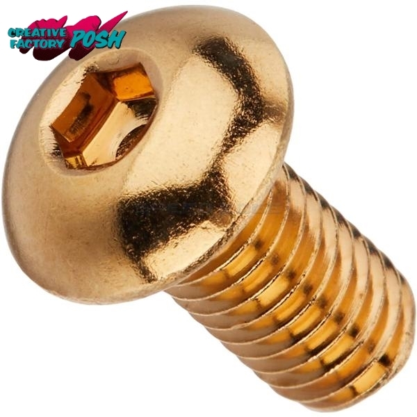 在庫あり CF POSH CFポッシュ 811820-030 ボタンキャップボルト 24Kメッキ M6×30(2個入)拍卖