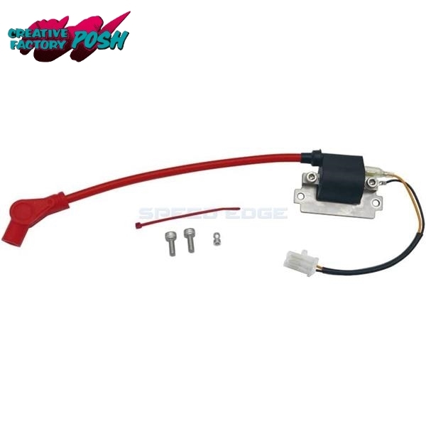 CF POSH CFポッシュ 838011-04 レーシングIGコイル スピードプロツインシリコンプラグコード付 SR400/500(-92) キャップ付 レッド拍卖