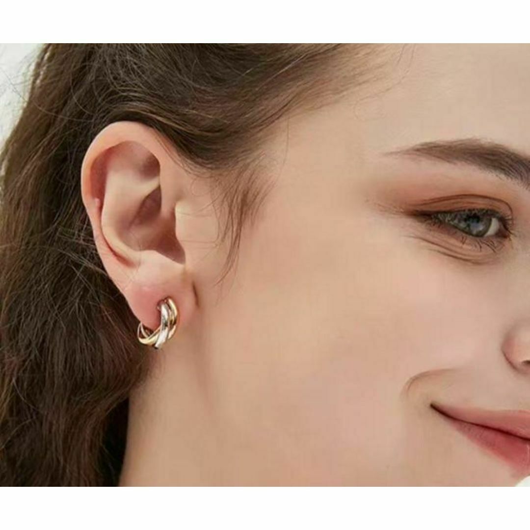 フープピアス 3色 ツイスト メンズ レディース拍卖