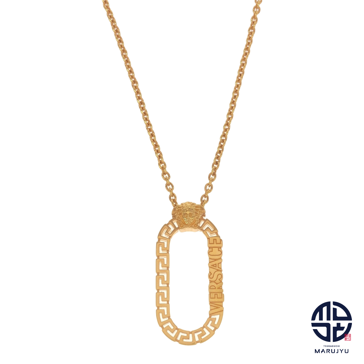 VERSACE ヴェルサーチェ メドゥーサ グレカ ロゴ ネックレス ゴールドカラー GP ジュエリー アクセサリー ブランド ユニセックス拍卖