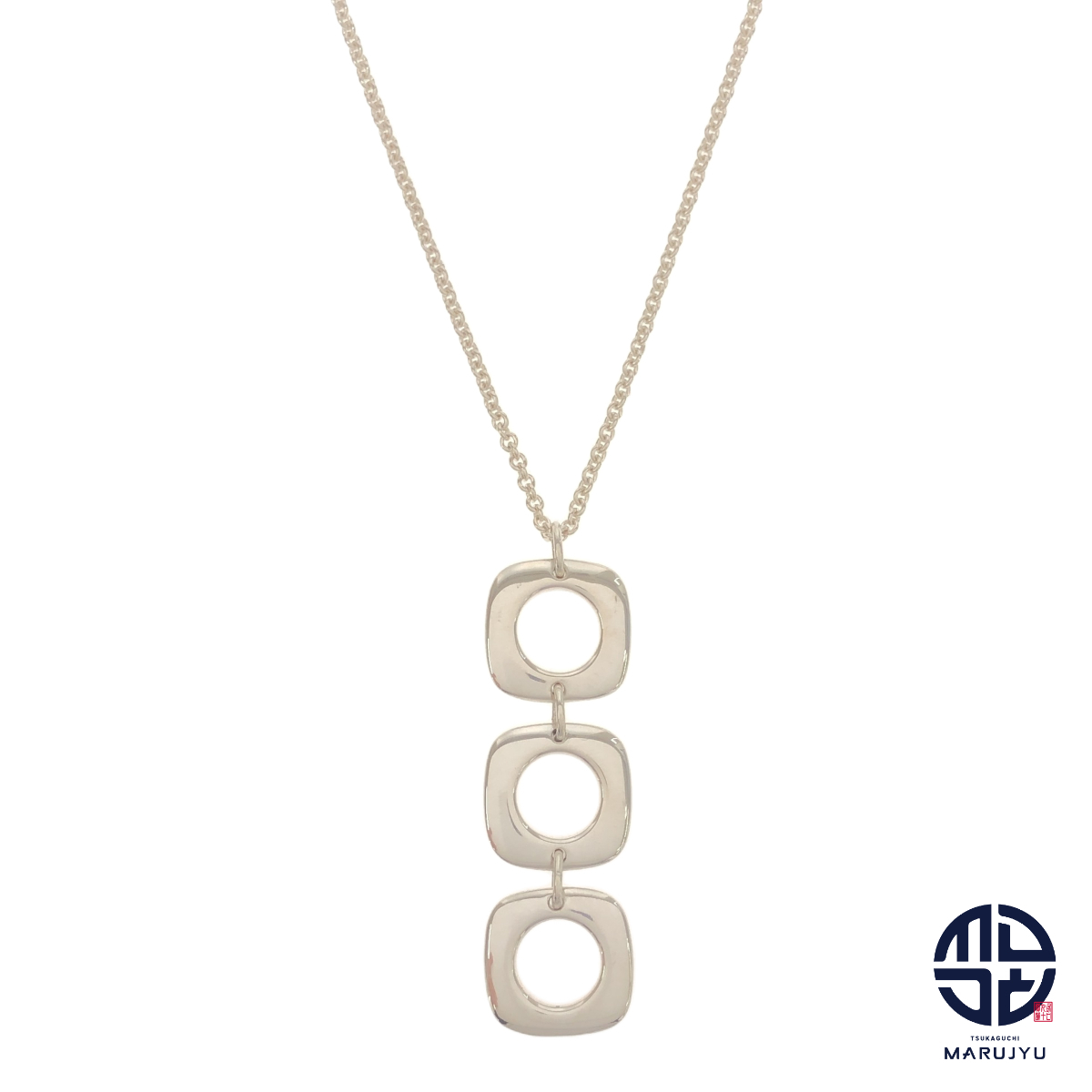 TIFFANY & CO. Tiffany ティファニー 925 SILVER シルバー スクエア トリプルクッション ネックレス ジュエリー アクセサリー ブランド拍卖