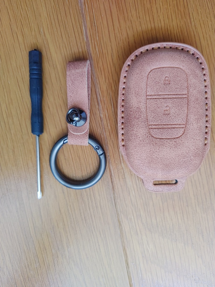 ホンダ2ボタンスマートキーケース スエード革ブラウン シビックFL5やホンダ車に拍卖