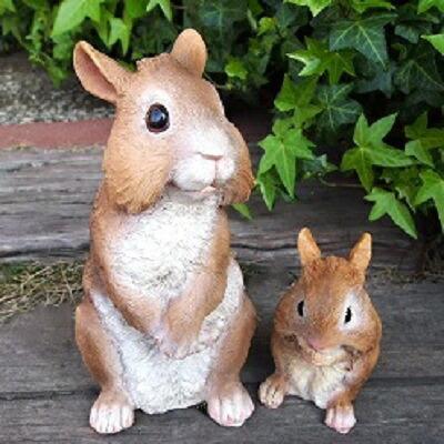 うさぎの置物 カールラビット2品セット N11029・30 オーナメント ガーデン オブジェ ガーデニング インテリア 雑貨拍卖
