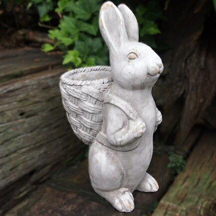 うさぎの置物 ラビットポット M1741 動物 オーナメント ガーデン オブジェ ガーデニング インテリア ディスプレイ拍卖