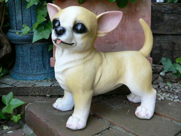 犬の置物 チワワ おまけ付 ちわわ 2007H いぬ 動物 ガーデン ガーデニング 置物 陶器 オブジェ オーナメント インテリア拍卖