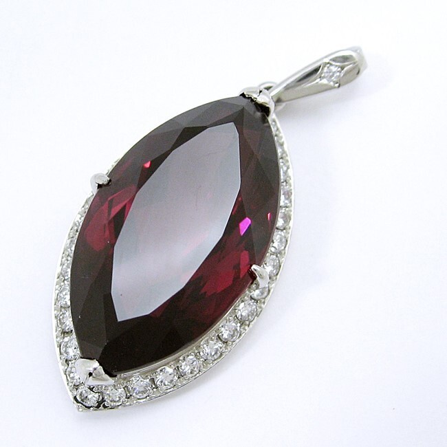 Pt900 ★ ペンダントトップ 大きな ロードライトガーネット21.85ct 1月誕生石 ◇ダイヤモンド0.64ct【中古】 /9163 10001509拍卖
