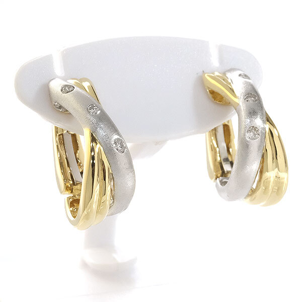 送料無料 本物 ダイヤモンドイヤリング ピアリング社製 K18YGイエローゴールド ダイヤ0.05ct×2 仕上げ済み 上品 レディースアクセサリー拍卖