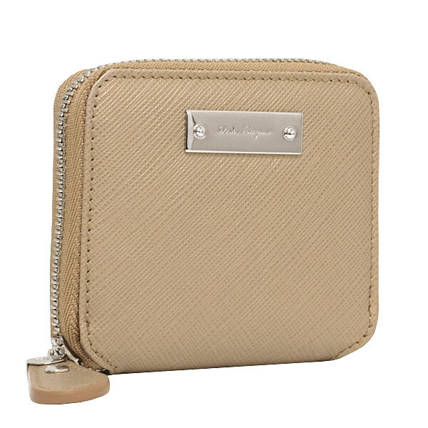 送料無料 本物 美品 サルヴァトーレフェラガモ コインケース コンパクト財布 ベージュ レディース メンズ ファッション小物 おしゃれ 上品拍卖