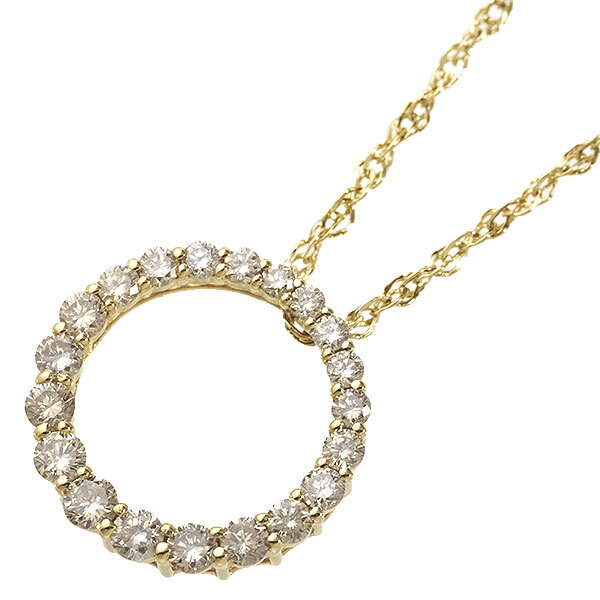 送料無料 本物 ダイヤモンドネックレス K18YGイエローゴールド ダイヤ0.70ct レディース メンズ ペンダント おしゃれ 高級 キラキラ拍卖