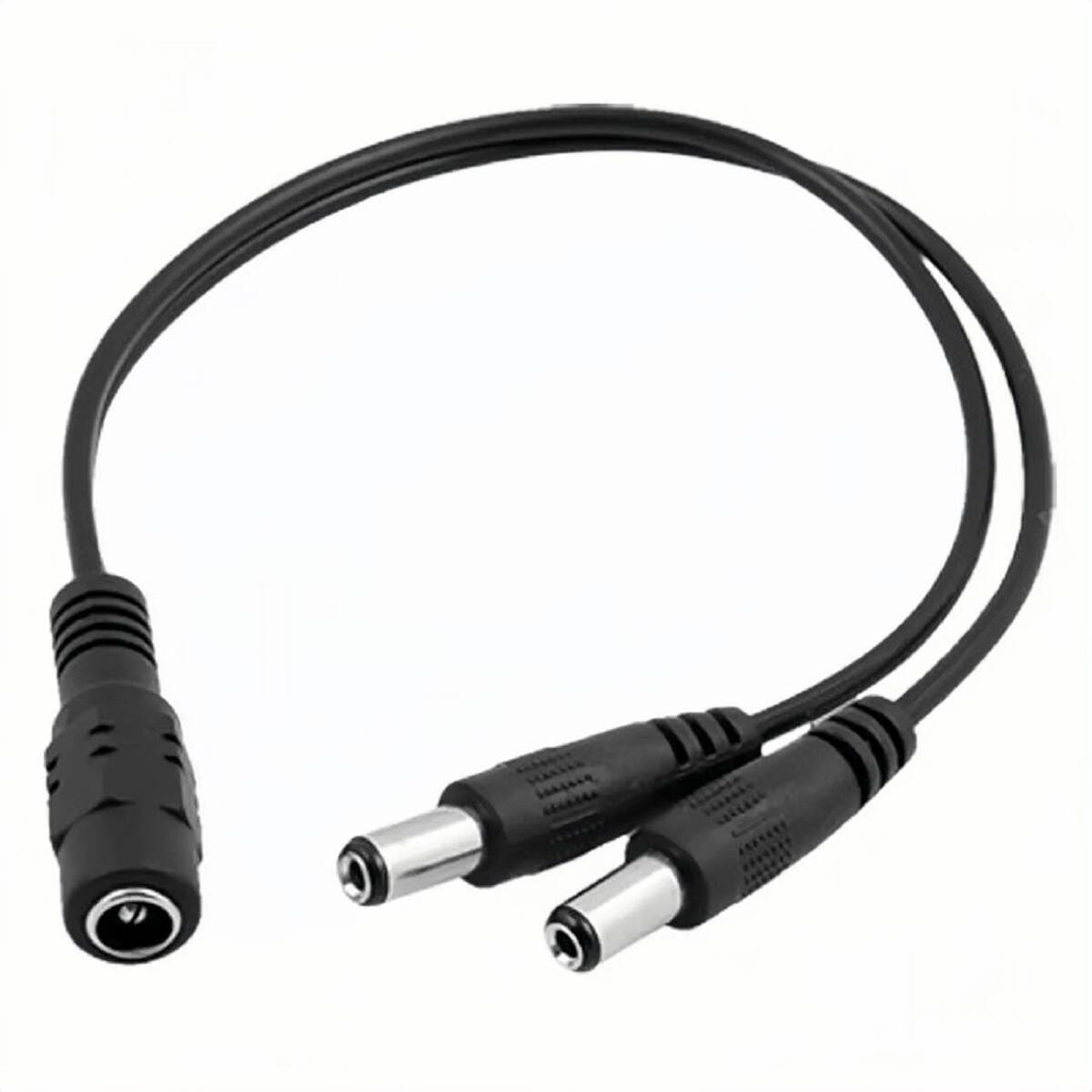DC電源ケーブル 1メスー2オス 延長ケーブル DC5.5×2.1mm汎用 電子パーツ カメラ LEDテープライトなど可用 ブラック ;J4184;拍卖