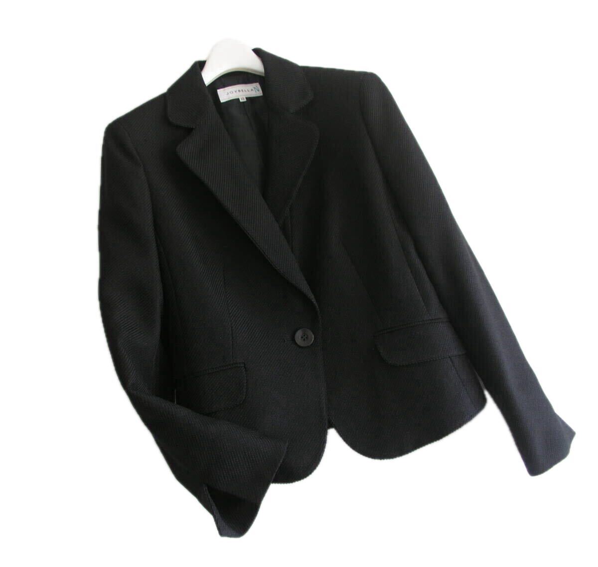 ジョイベラ*JOYBELLA/13号▲シンプルで美ラインテーラージャケット*黒*美品拍卖