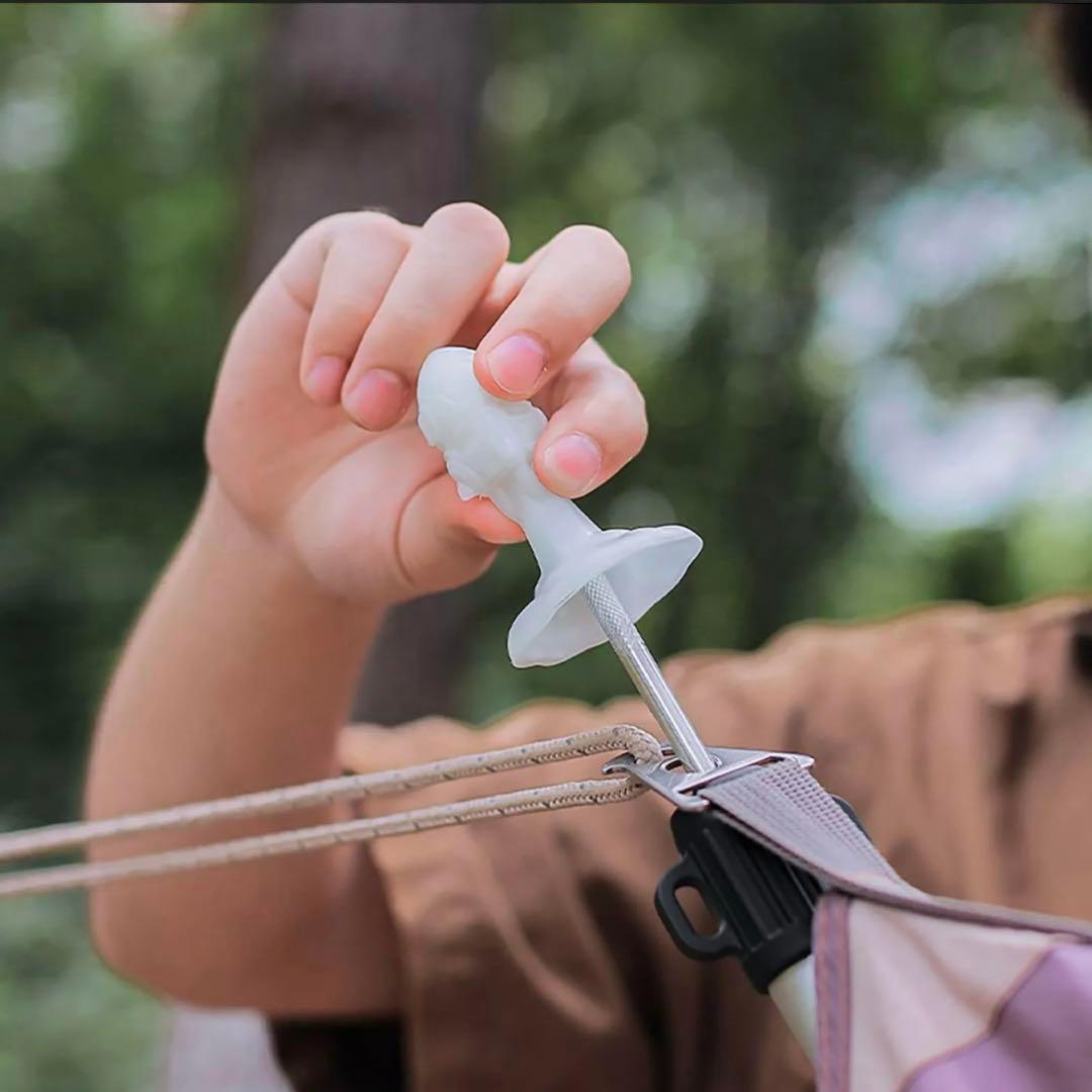 キャンプ 4個 テント ポールエンドロック 蓄光 収納袋付き 雷保護キャップ 絶縁ラバー拍卖