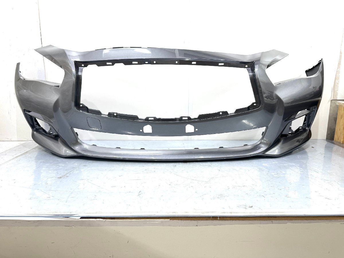 【未使用】スカイライン V37 前期 純正フロントバンパー グレーメタリック 62022-4HB0H (C4-36)拍卖