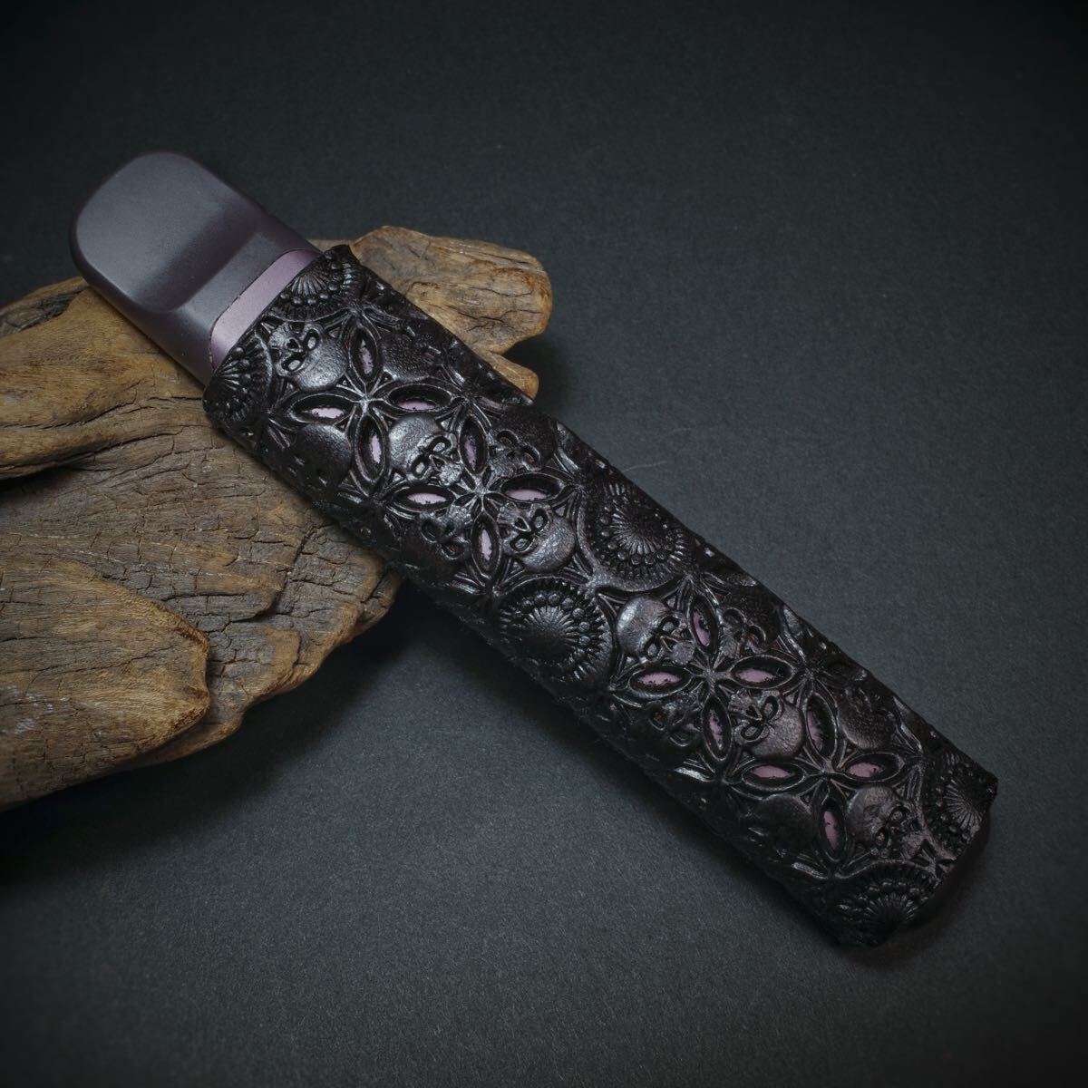 【DR.VAPE 3】 ドクターベイプ3 レザーカバー 〝髑髏混〟漆黒 透彫拍卖