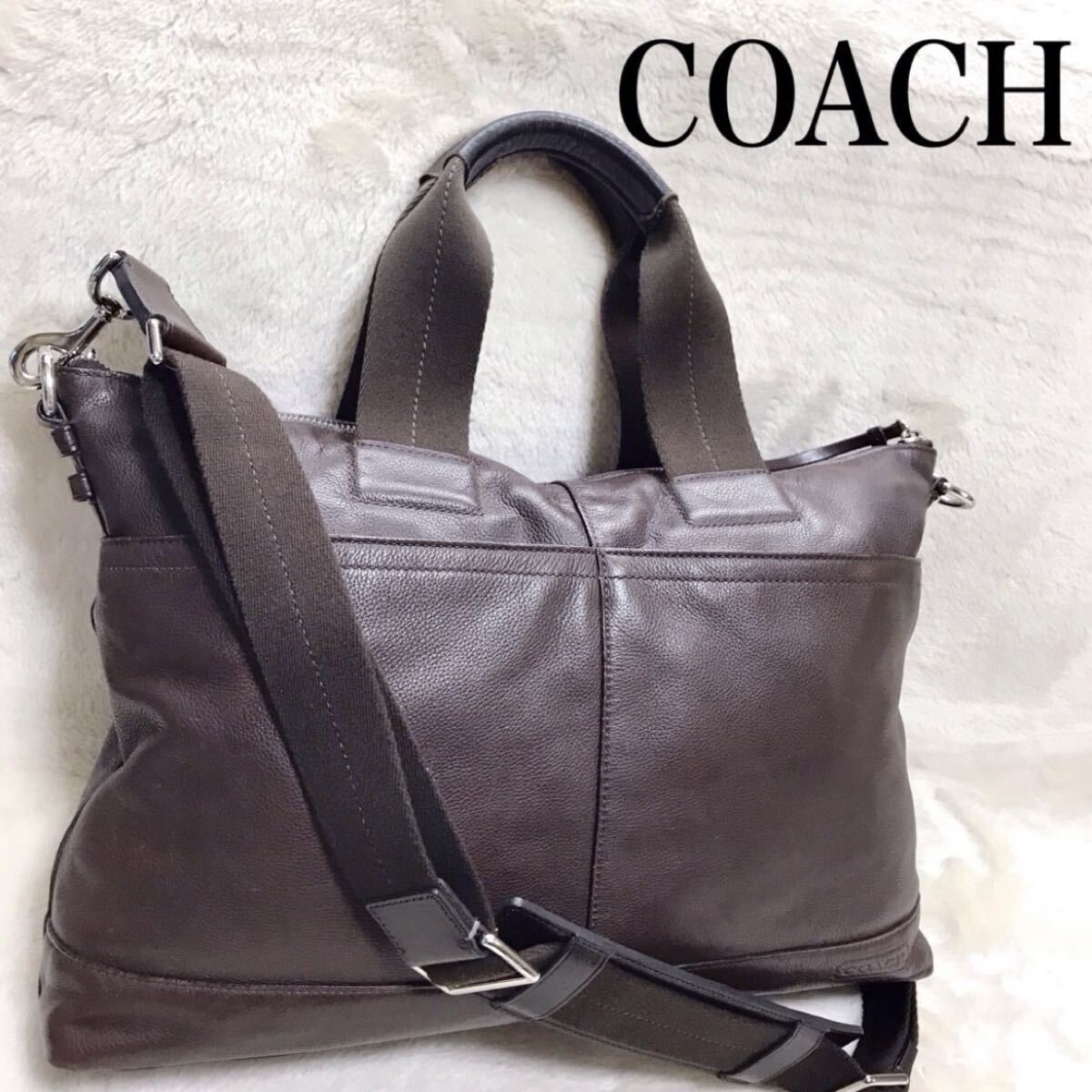COACH レザー 2way トートバッグ ショルダーバッグ ビジネスバッグ拍卖