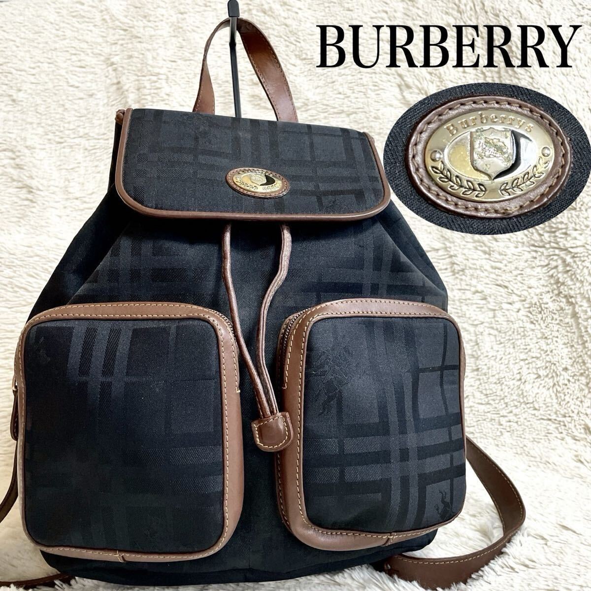 希少 BURBERRY バーバリー メガチェック ロゴ リュック バックパック拍卖