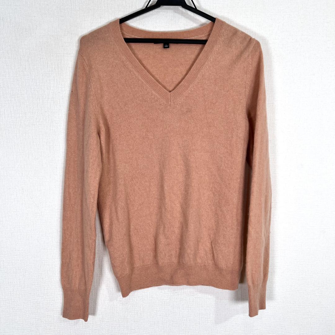 【UNIQLO】ユニクロ ピンク系 カシミヤ100% 長袖 ニットセーター トップス レディース Lサイズ【a005】拍卖
