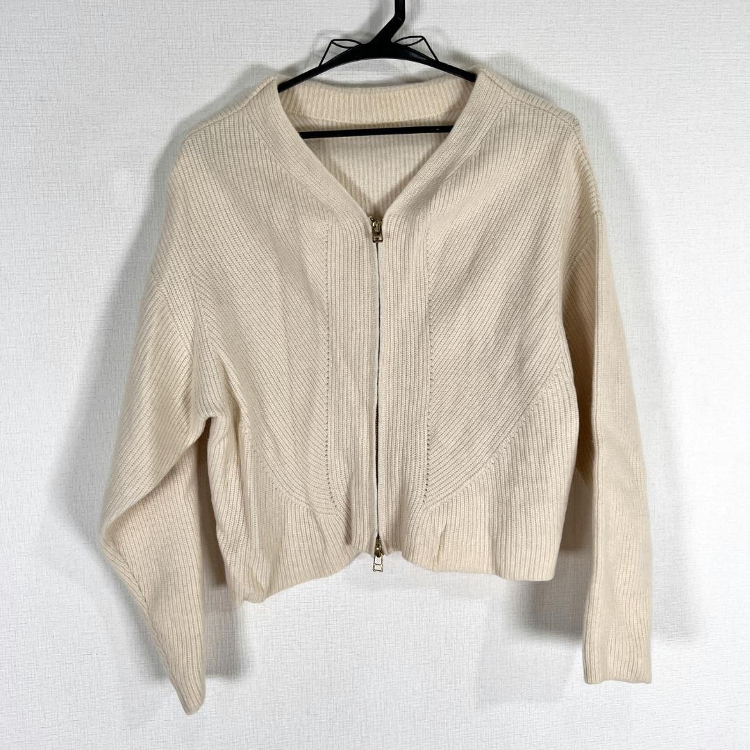 【ADAM ET ROP】アダムエロペ アイボリー系 長袖 ニットカーディガン 女性用 レディース Fサイズ フリーサイズ【a007】拍卖