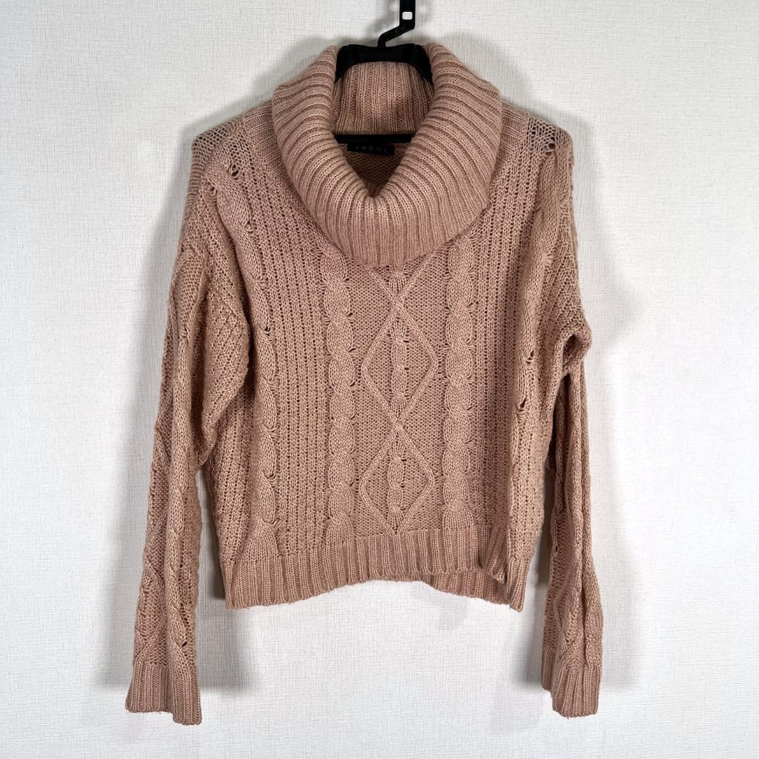 【INGNI】イング ピンクベージュ系 ハイネック タートルネック ニットセーター 女性用 レディース Mサイズ拍卖