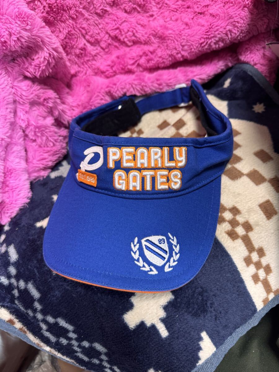 送料格安スピード発送!美品★パーリーゲイツサンバイザーキャップ青★Fサイズ陸上登山トレランマラソントレッキング拍卖