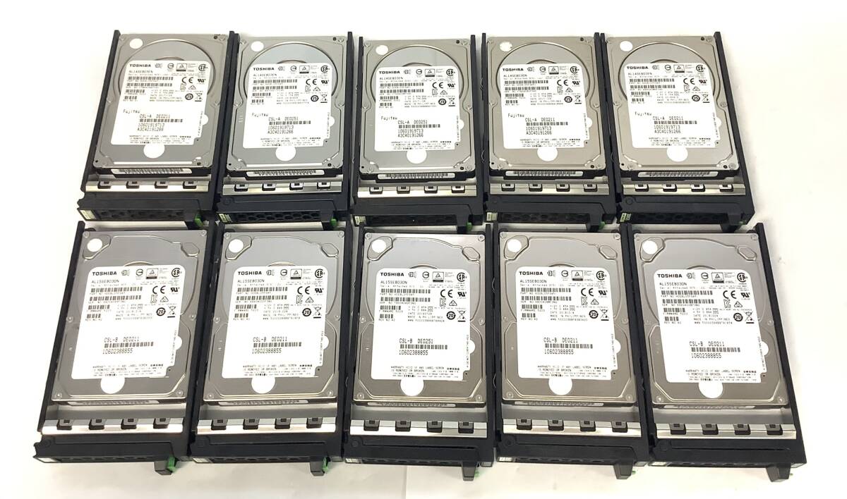 S7081931 TOSHIBA 300GB SAS 10K-C 2.5インチ HDD 10点 【中古動作品】071020拍卖