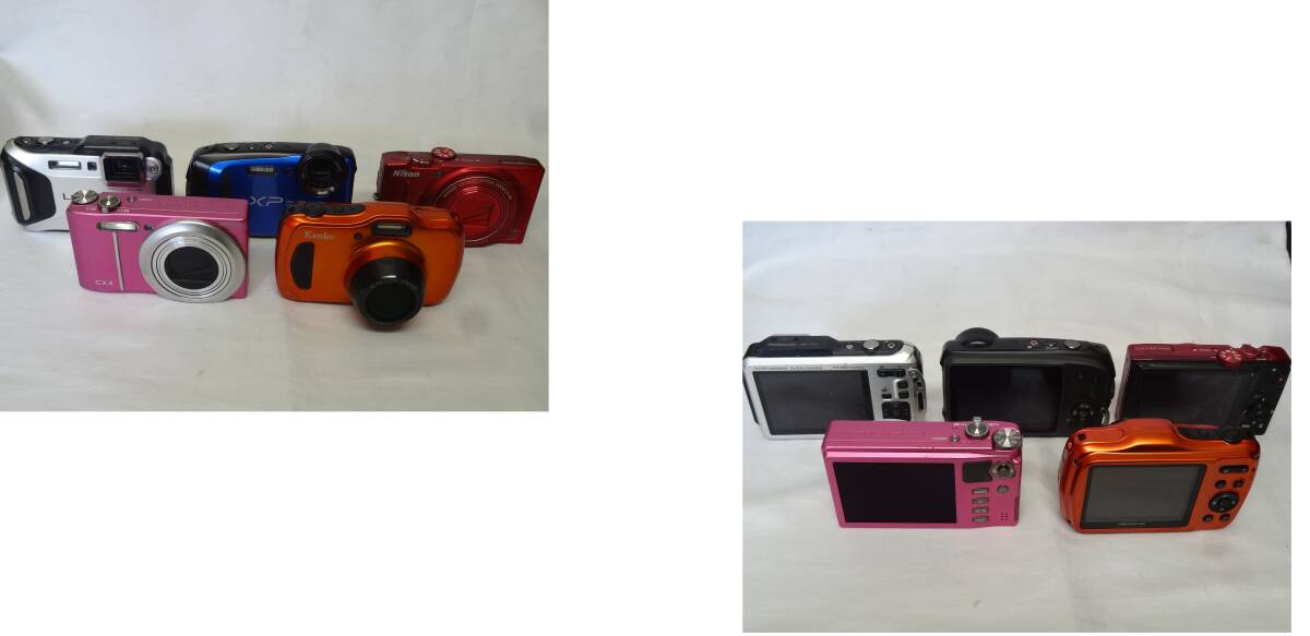 ★デジカメ FUJIFILM、Panasonic、Nikon、RICOH、Kenko 5点まとめ売り★動作未確認!ジャンク!修理・部品取り拍卖