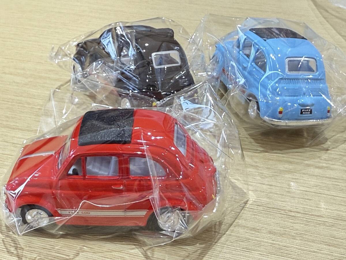 ◆FIAT500 チンクェチェント◆ ダイキャストミニカー 1/48 ガチャガチャ 3色セット 拍卖