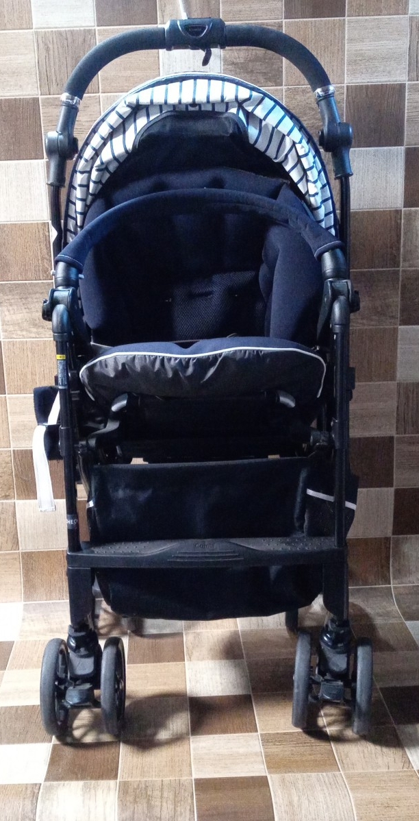 中古品 combi メチャカルハンディオート4キャス エッグショックHG ソワレネイビー NB ベビーカー拍卖