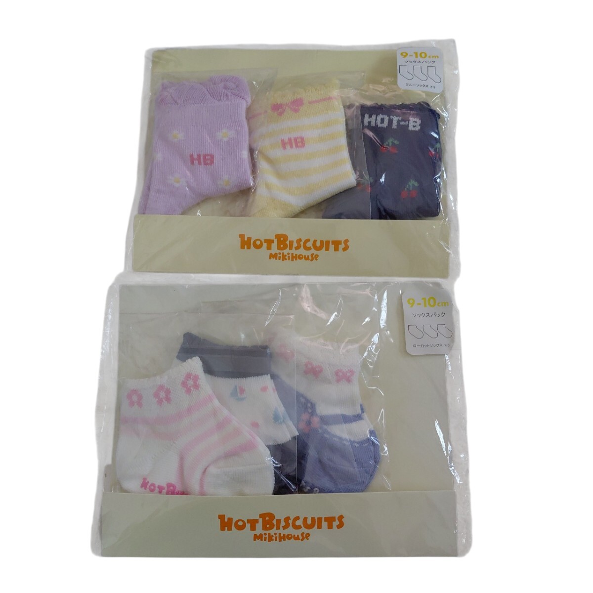 ☆未使用★ミキハウス(ホットビスケッツ)の3足組靴下2セット☆9~10cm拍卖