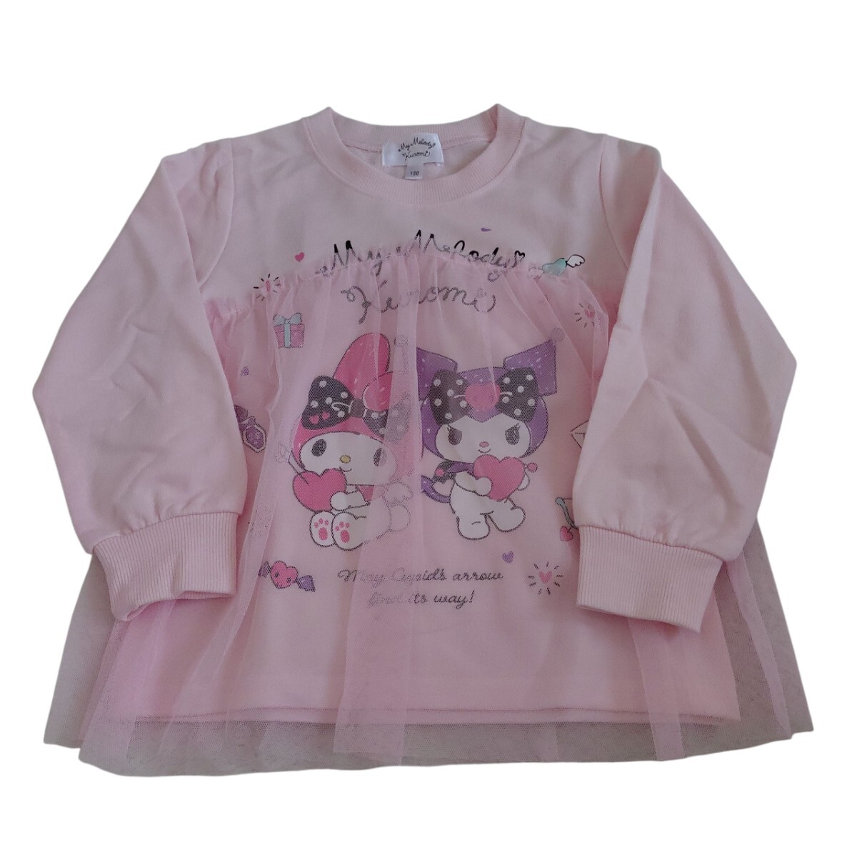 ☆タグ付き☆マイメロ&クロミの薄手チュールトレーナー(100cm)拍卖