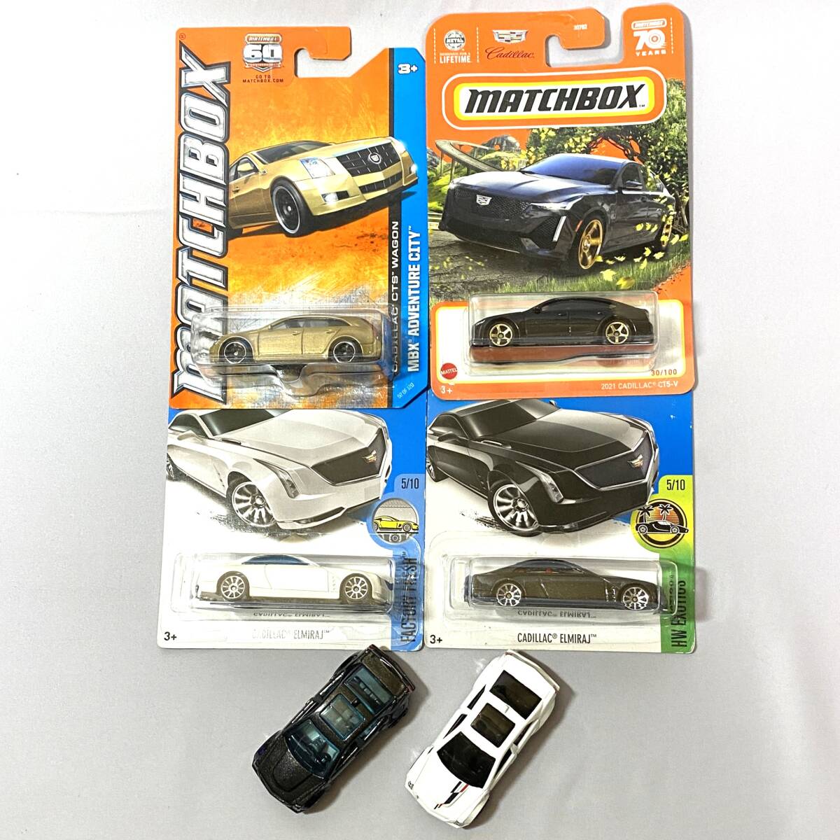 1/64 Hotwheels 6台セット ★ CADILLAC ELMIRAJ ★ 2021 CADILLAC CT5-V ★CADILLAC CTS WAGON★ CTS-V ★ キャデラック MATCHBOX拍卖