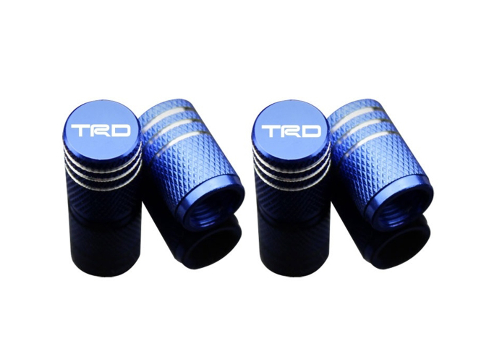 トヨタ 4個 TRD仕様 青 タイヤ エアーバルブキャップ 86 ZN6 アルテッツア SXE10 MR-S ZZW30 マークX GRX120 GRX130 JZA80 JZX100 JZX110拍卖