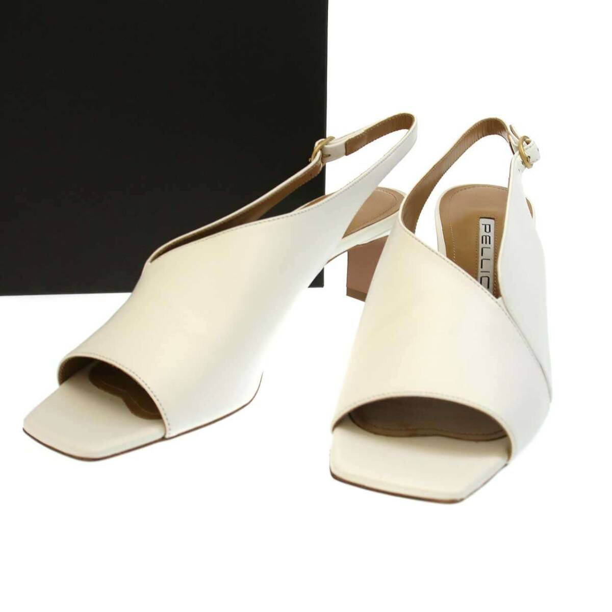 PELLICO ペリーコ SILVER 6401 リネア スクエアトゥヒールサンダル ホワイト 38 1/2 ITPBKFK1QZMS拍卖