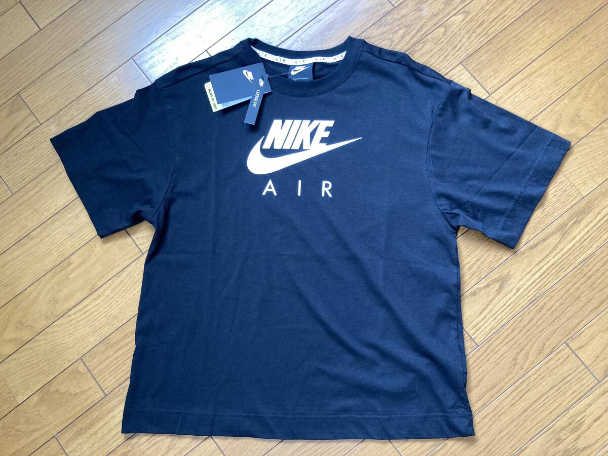♪新品タグ付 NIKE Air ナイキ ルーズシルエット半袖コットンTシャツ 定価4,950円 黒 М ダンス ヨガ トレーニング拍卖